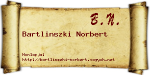 Bartlinszki Norbert névjegykártya