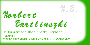 norbert bartlinszki business card